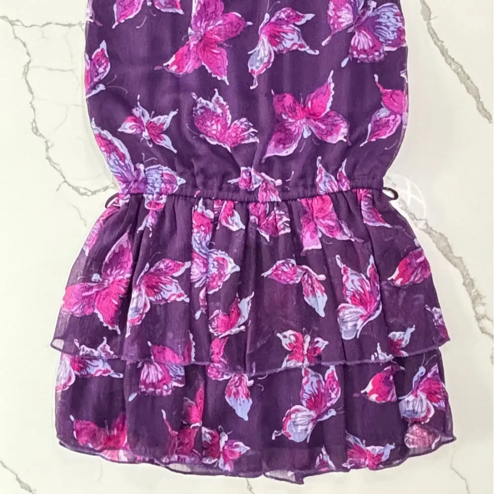 The Children’s Place | Purple Pink Girls Sheer BUTTERFLY Summer Dress Size 8